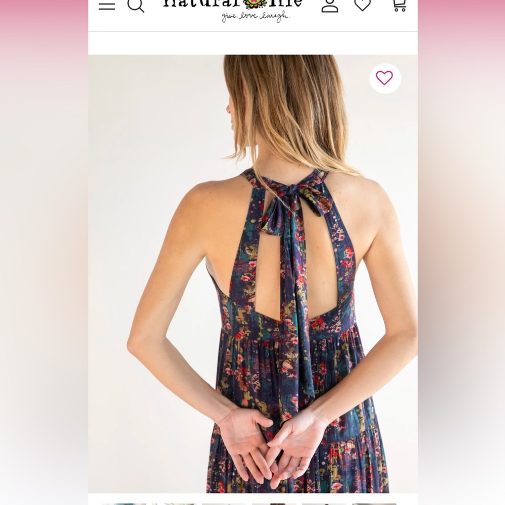Natural Life Halle Printed Halter Maxi Dress - Watercolor Floral